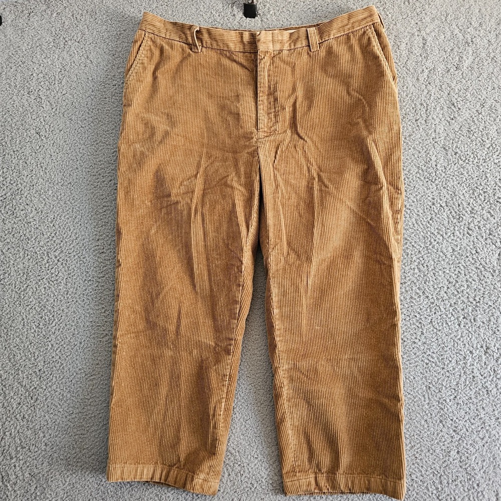 Orvis Corduroy Pants 40x25.5 Tan Wide Wale Straight Leg Trousers Casual Rugged - Picture 2 of 8
